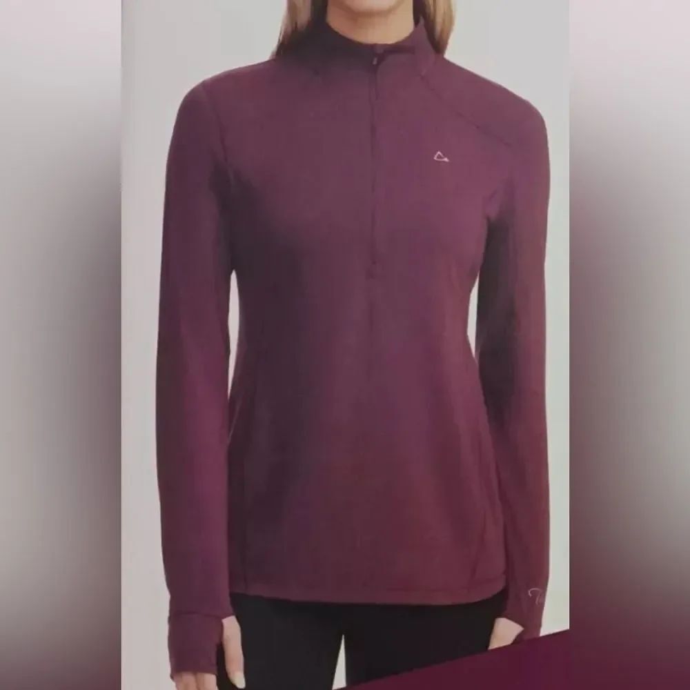 PARADOX Performance Purple Merino wool Blend Zip Long Sleeve base layer S